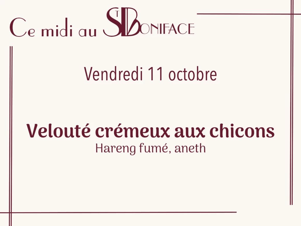 Velouté crémeux aux chicons, hareng fumé, aneth
