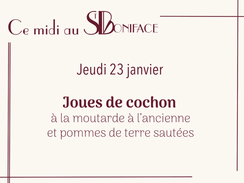 Joues de cochon à la moutarde à l’ancienne et pommes de terre sautées - 17€