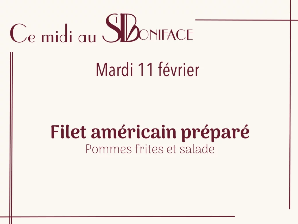 Filet américain préparé Pommes frites et salade
