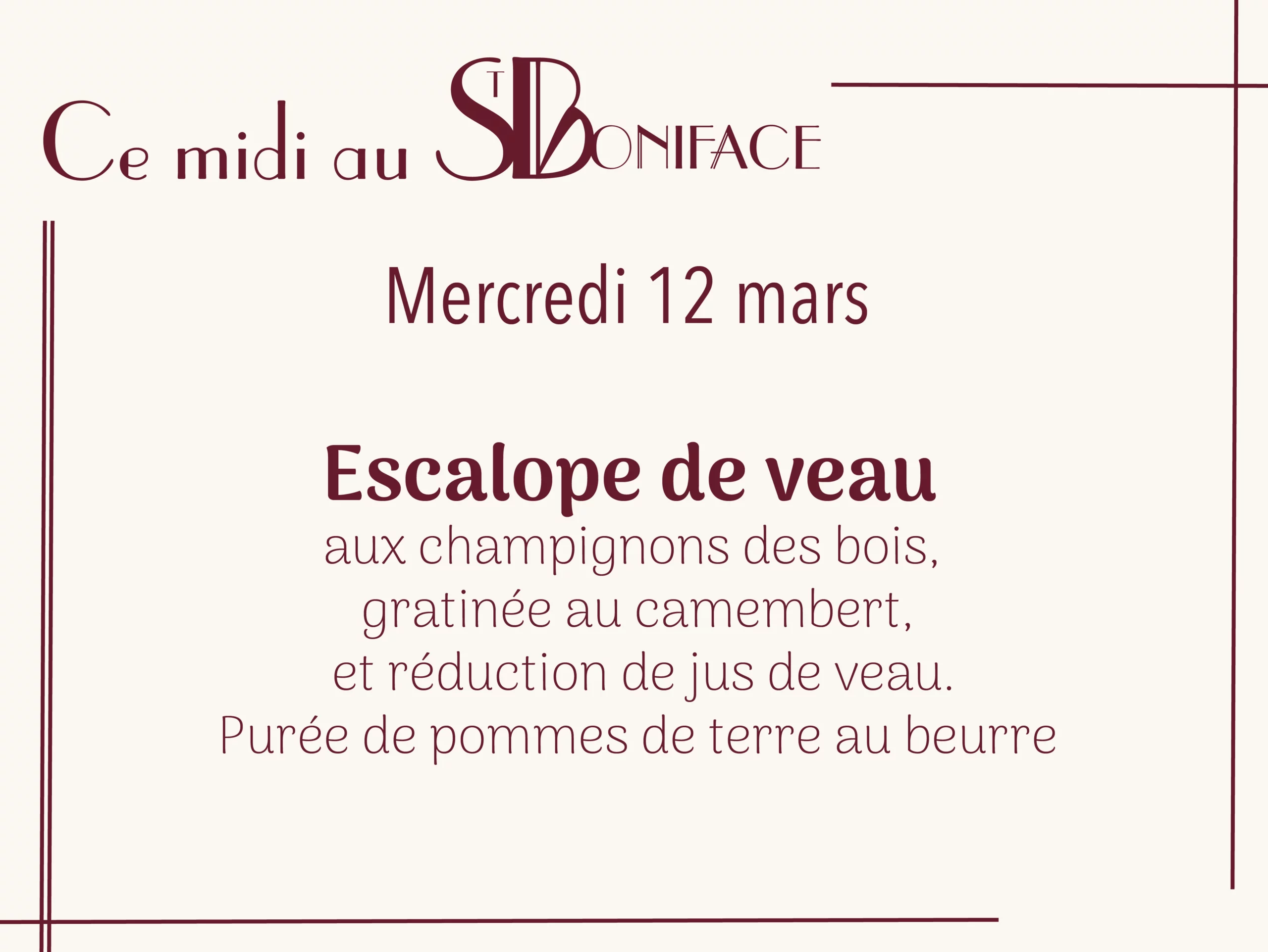 Plat du 12 mars : escalope de veau