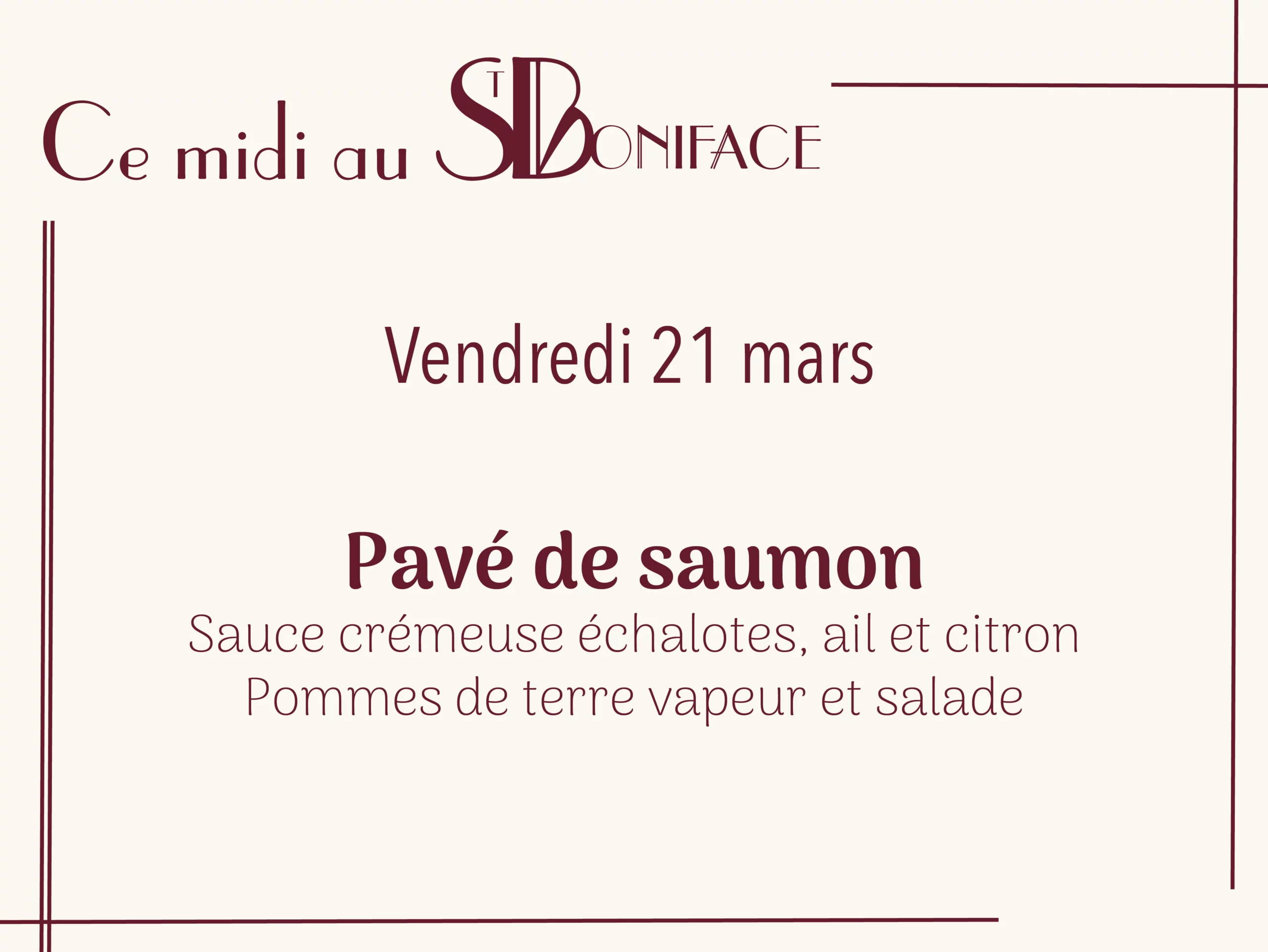 Plat du 21 mars : pavé de saumon