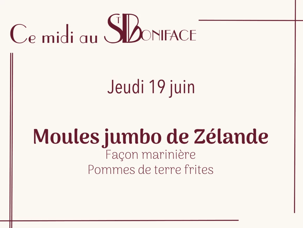 Moules jumbo de Zélande façon marinière, pommes de terre frites