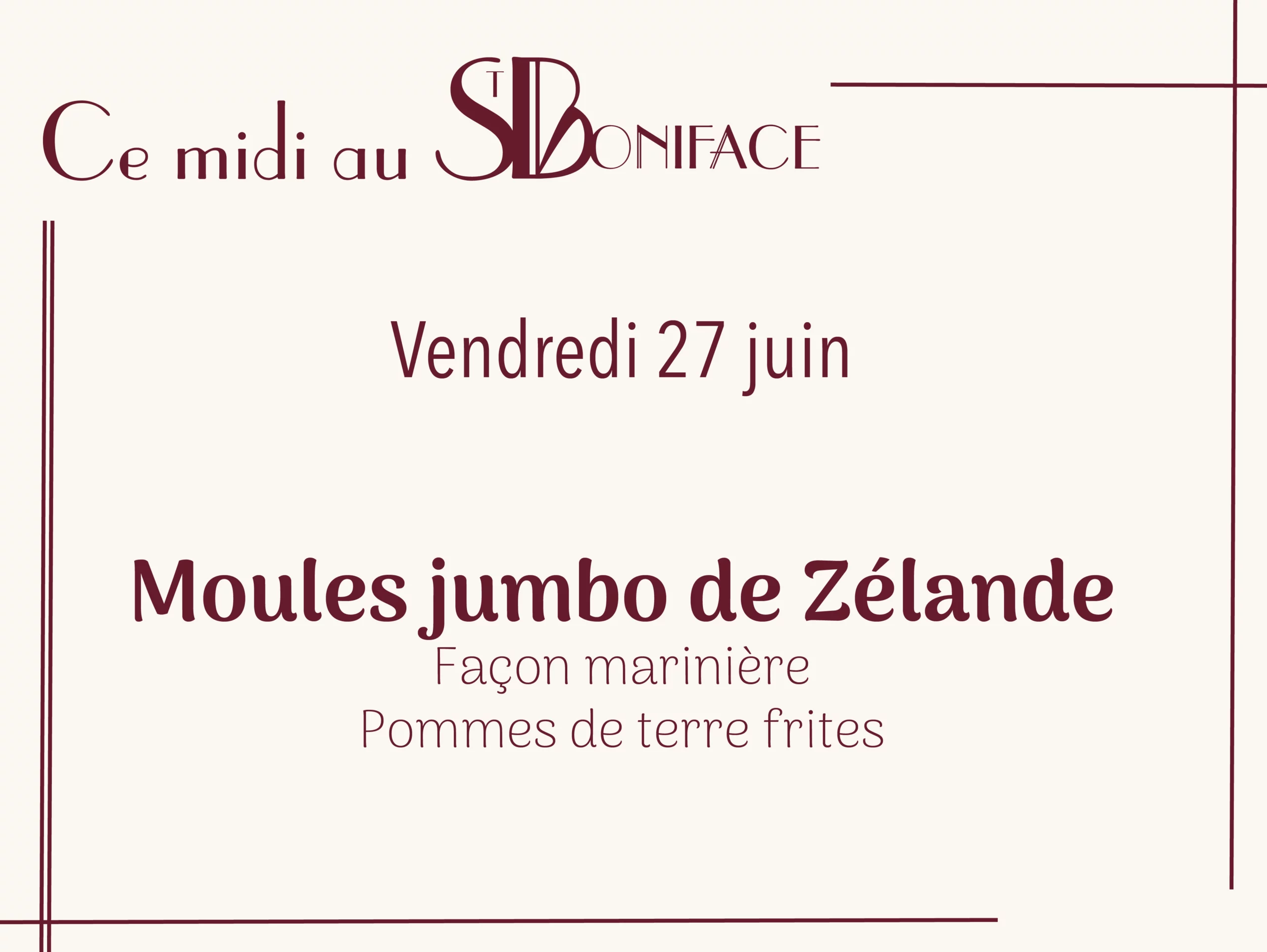 Plat du 27 juin : Moules jumbo de Zélande façon marinière