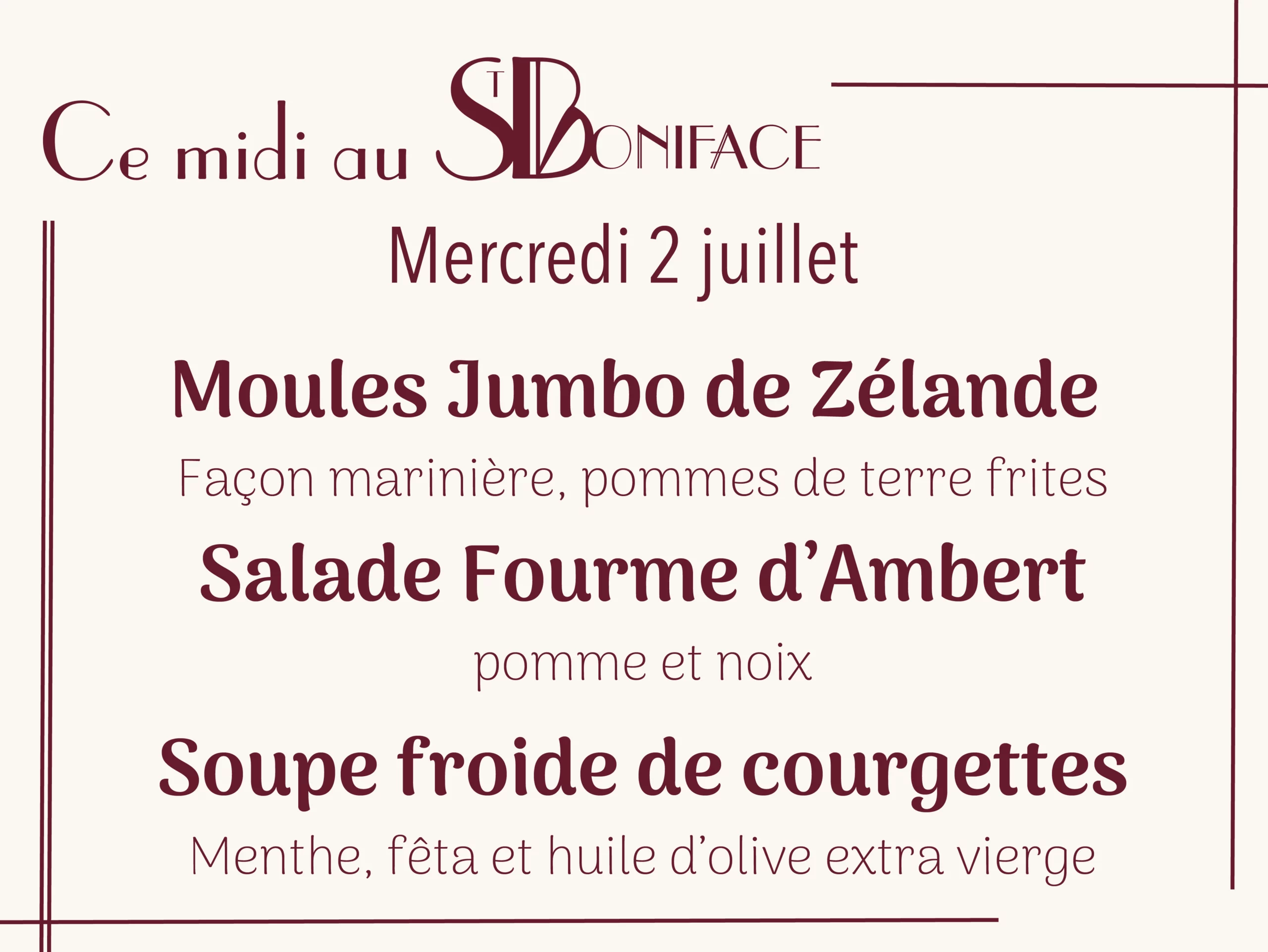 plats du 2 juillet 2025