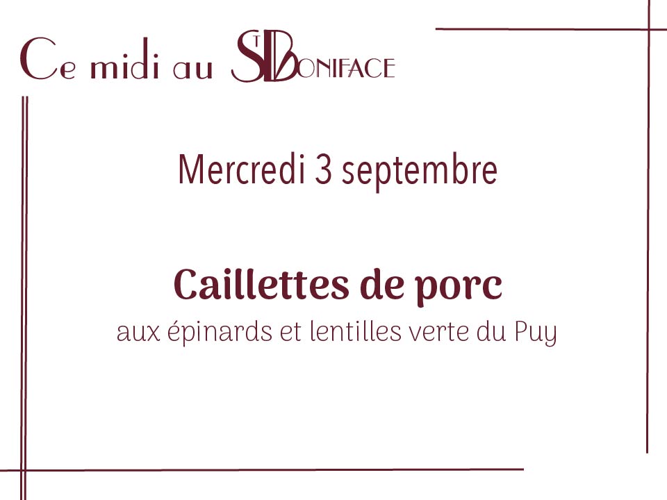 Caillettes de porc aux épinards et lentilles verte du Puy