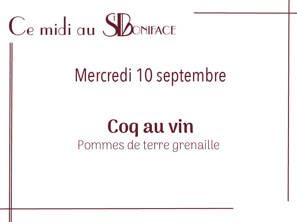 Plat du 10 septembre : coq au vin