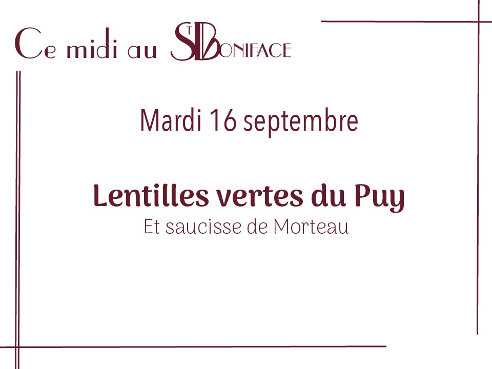 Lentilles vertes du Puy et saucisse de Morteau