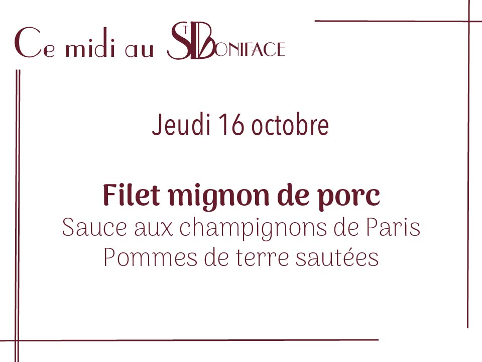 Filet mignon de porc Sauce aux champignons de Paris Pommes de terre sautées