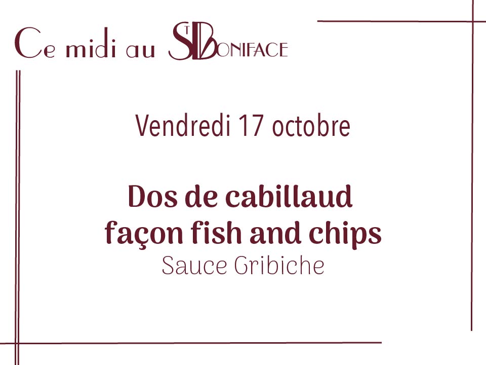 Dos de cabillaud façon fish and chips, sauce Gribiche