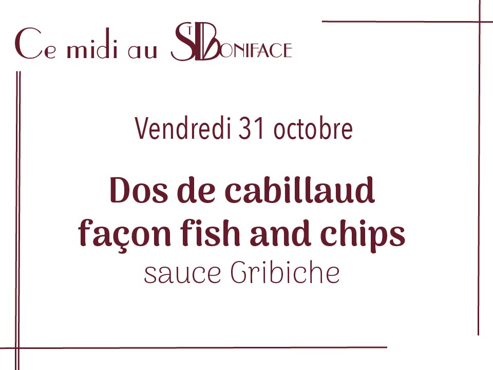 Dos de cabillaud façon fish and chips, sauce Gribiche