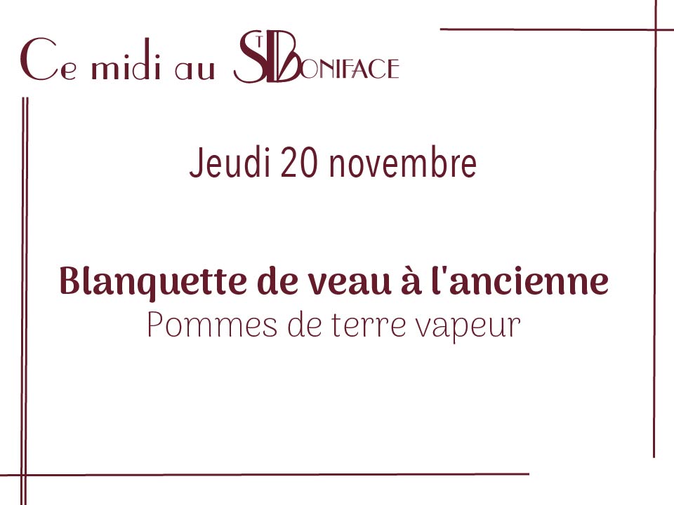 Blanquette de veau à l'ancienne, pommes de terre vapeur