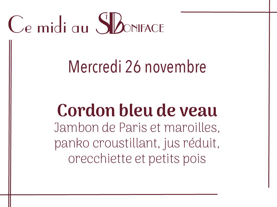 Cordon bleu de veau, jambon de Paris et maroilles, panko croustillant, jus réduit, orecchiette et petits pois