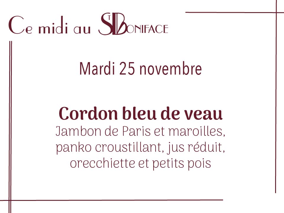 Cordon bleu de veau, jambon de Paris et maroilles, panko croustillant, jus réduit, orecchiette et petits pois