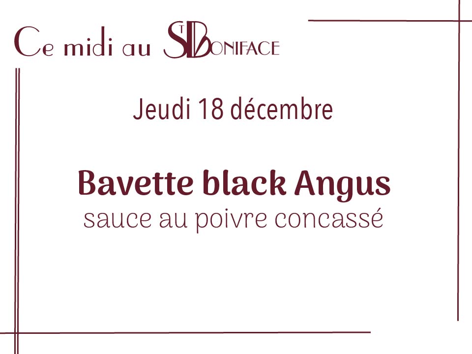 Bavette black Angus, sauce au poivre concassé