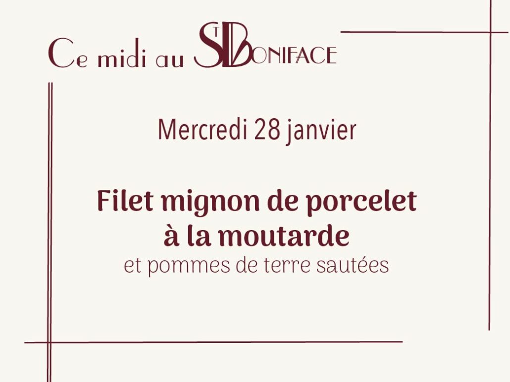 Filet mignon de porcelet à la moutarde et pommes de terre sautées - 17€